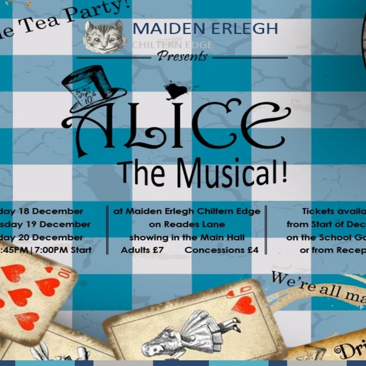 ALICE THE MUSICAL Tickets on sale now Maiden Erlegh Chiltern Edge